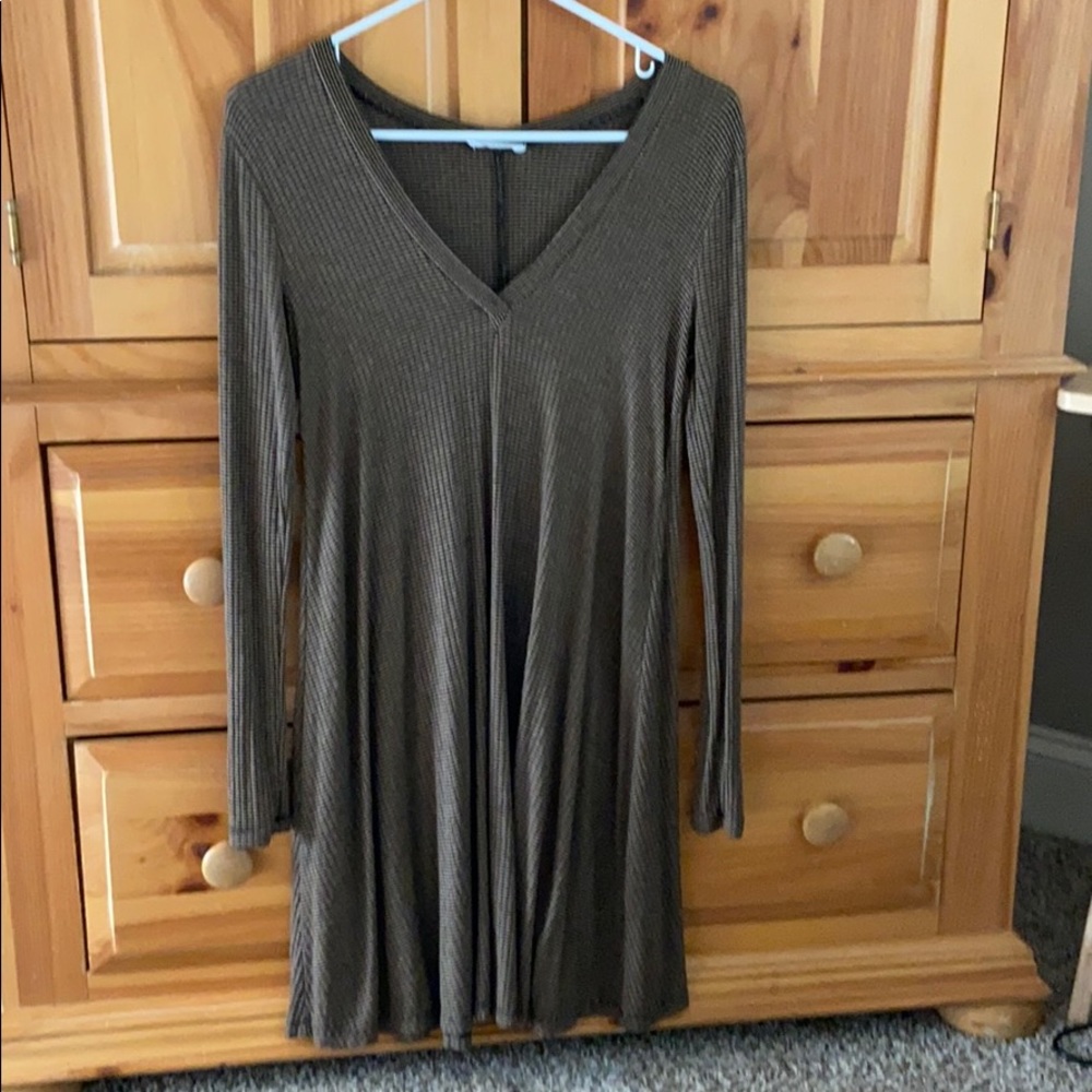 Brown and black stripe dress